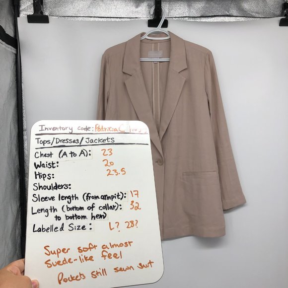 Nordstrom's Chelsea28 Beige Pale Pink Oversized lightweight Blazer size LG - Picture 15 of 16